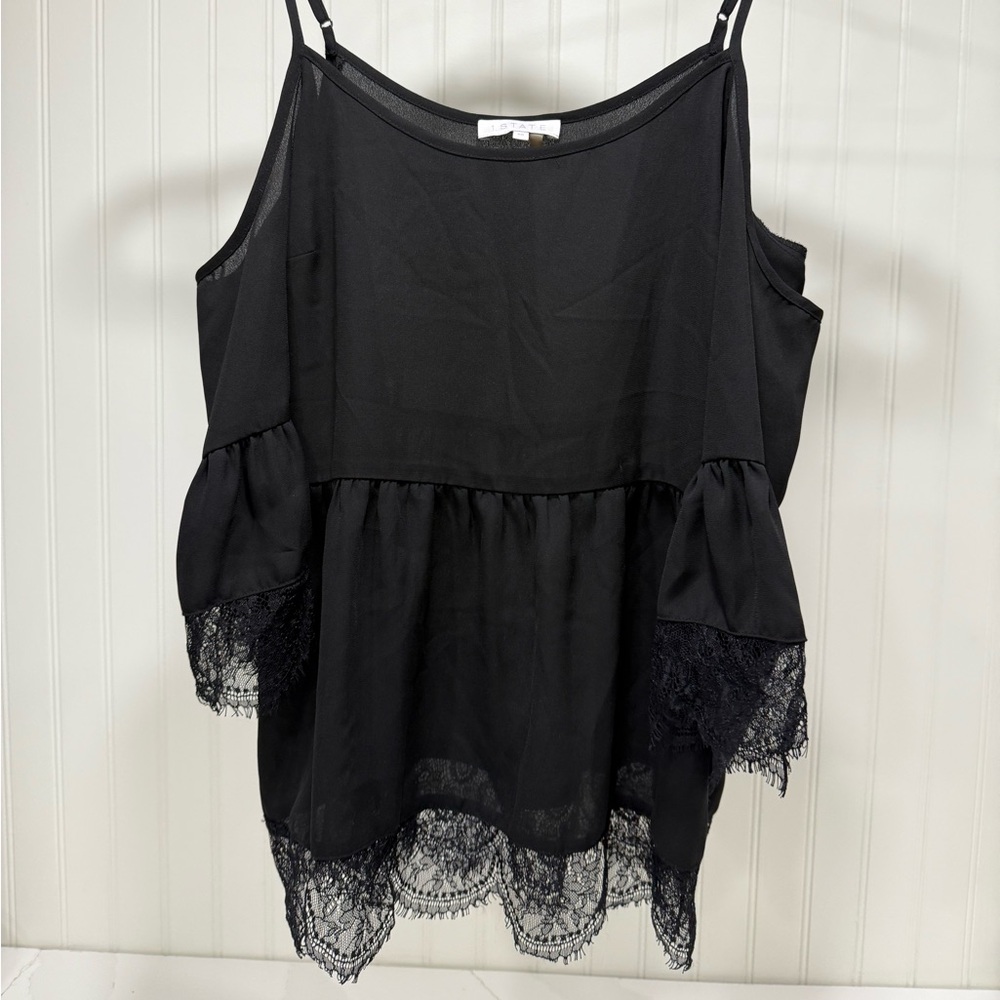 1.State Cold Shoulder Lace-Trim Blouse